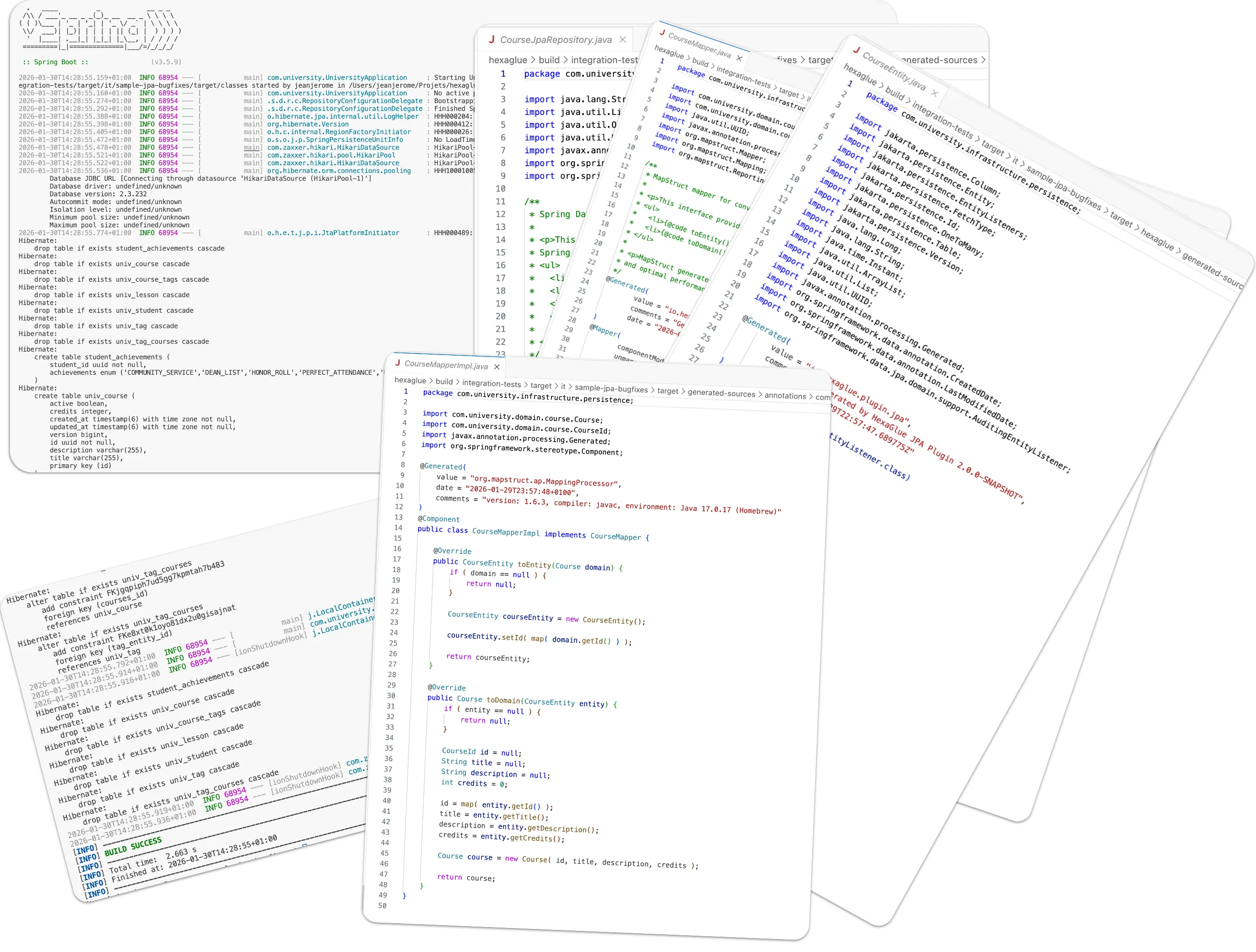 Code JPA généré automatiquement par HexaGlue